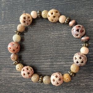 Vintage Soapstone Beaded Bracelet